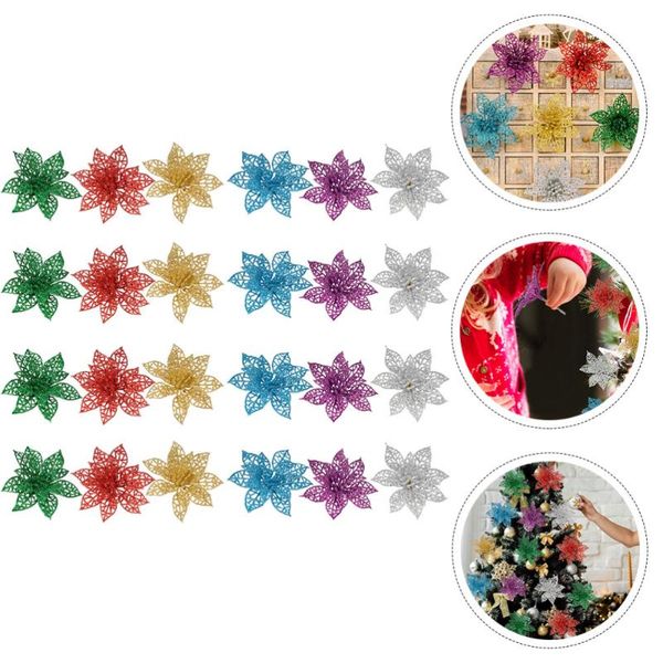 

christmas decorations 24pcs artificial flowers tree xmas
