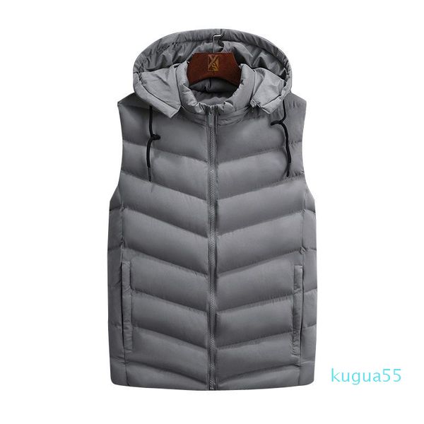 

men's vests casual solid waistcoat sleeveless jackets men hooded mens winter cotton down warm vest coat black clothing, Black;white