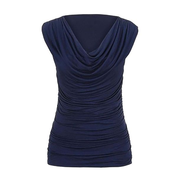 

clothing womens casual round neck fashion ruffle pullover girls vest sleeveless slim slimming solid tank color 5xl, White