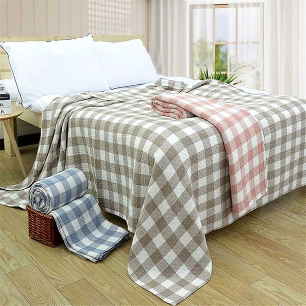 

comforters & sets cotton quilt air conditioning summer washed air-conditioning soft breathable blanket thin stripe plaid comforter