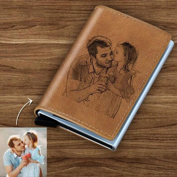 

wallets carving exclusive custom laser engraving wallet po engraved card case leather gift, Red;black