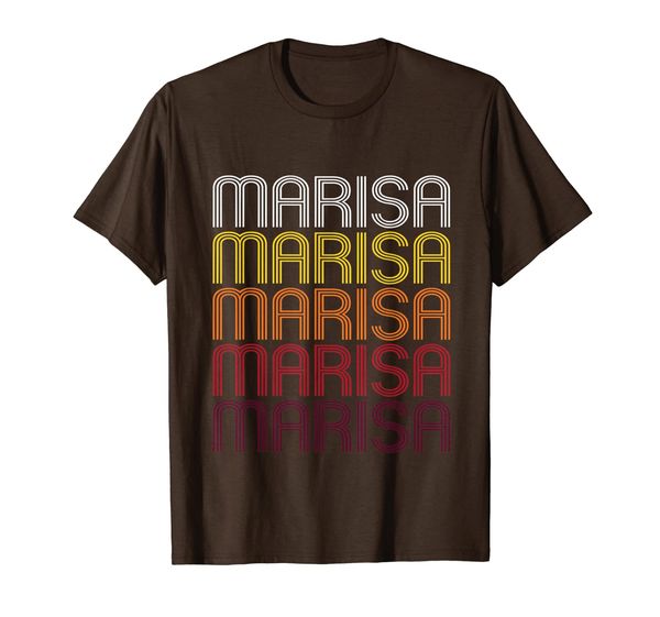 

marisa retro wordmark pattern - vintage style t-shirt, White;black