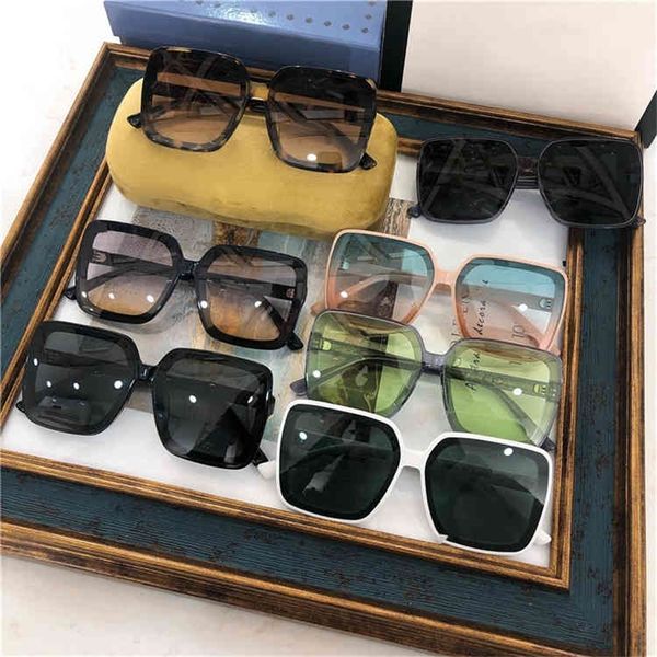 

70% off clearance online family new square large frame sunglasses female personality star same sunglasses male g0579, White;black