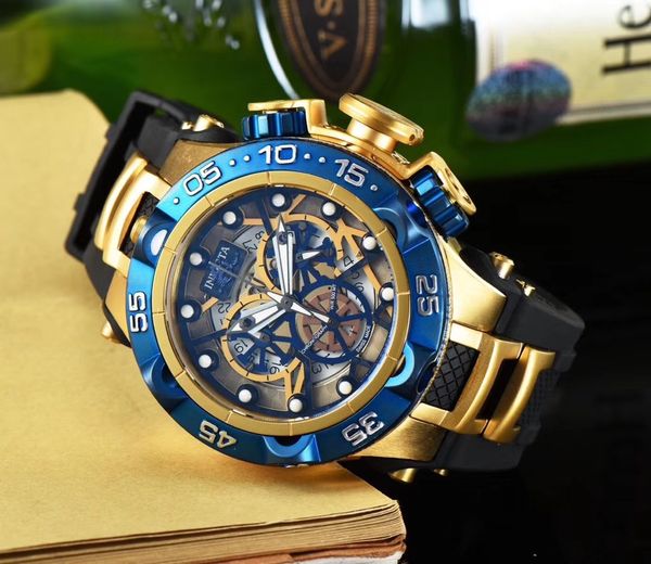 

designer watch brand table luxury es men's gold hollow out large dial waterproof quartz, Slivery;brown