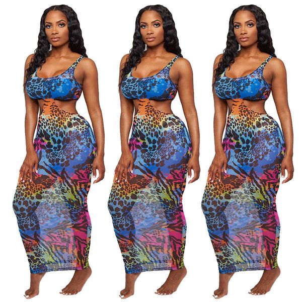 

fashion s1602 women's color leopard transcent swimsuit three piece set