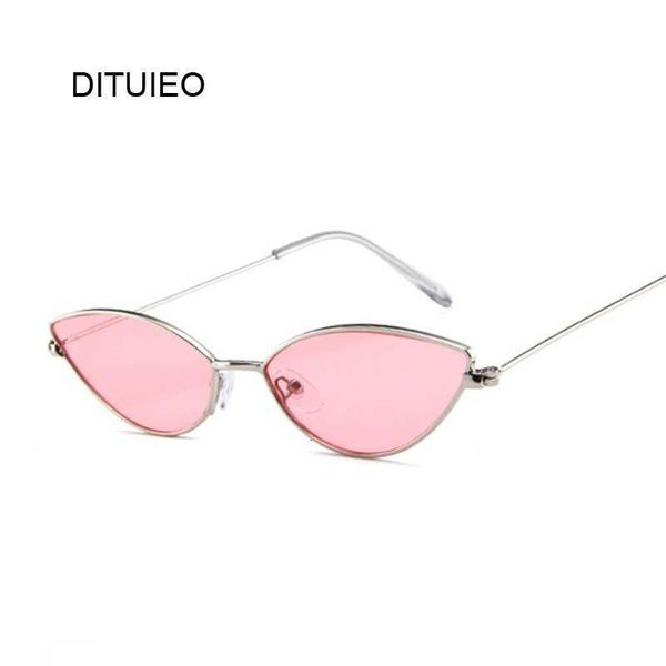 

luxury designer sunglasses retro pink cat eye women brand designer metal frame circle sun glasses female fashion clear shades oculos, White;black