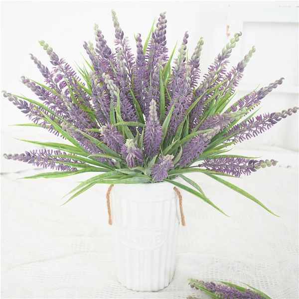 

decorative flowers & wreaths 1 bundle romantic provence lavender wedding flower vase for home decor artificial grain fake plant