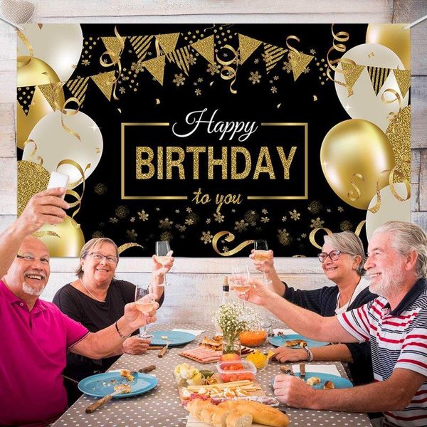 

party decoration 180*110cm happy birthday backdrop extra large sign poster anniversary background banner supplies