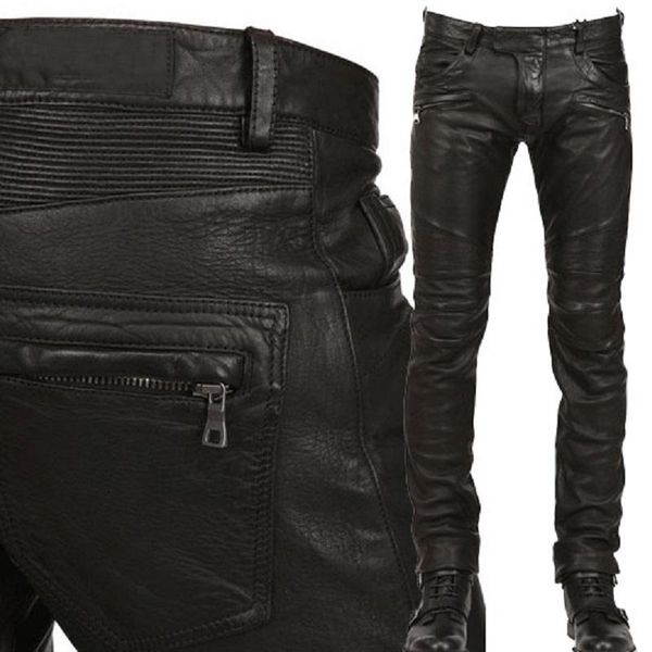 

men's pants leather trousers men motorcycle black mens fashion pu riding waterproof motor biker male street plus size