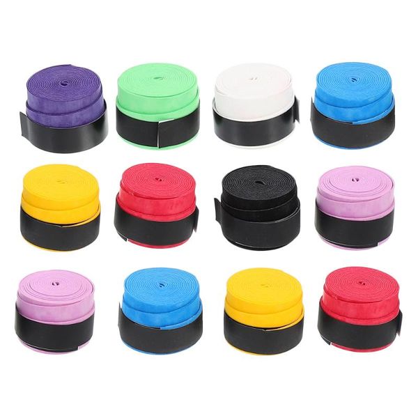 

sweatband 12pcs racket overgrips anti-slip tennis grip tape, Yellow;black