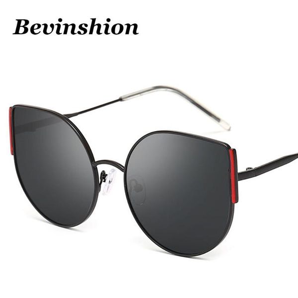 

new oversized ladies pink gjvot trendy brand metal sunglasses black cat designer 2021 frame eye lens red cool gm sun glasses dptbu, White;black