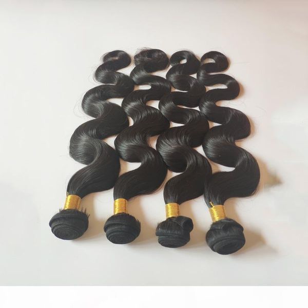 

brazilian virgin hair weaves peruvian malaysian remy unprocessed indian remy human hair extensions body wave double weft dhgate, Black