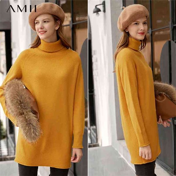 

amie autumn women turtleneck knitted dress elegant female solid loose long sweater dresses 1196 210527, Black;gray