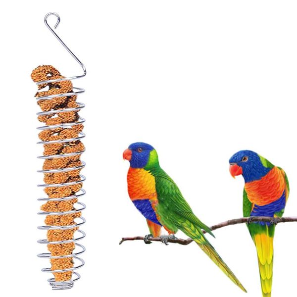 

other bird supplies stainless steel parrot food fruit feeding natural foraging device feeder hanging on the cage, convenient and practical