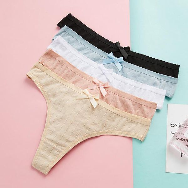 

women's panties 3pcs lingerie cotton g-string string underwear women thong intimate ladies bikini low-rise briefs, Black;pink