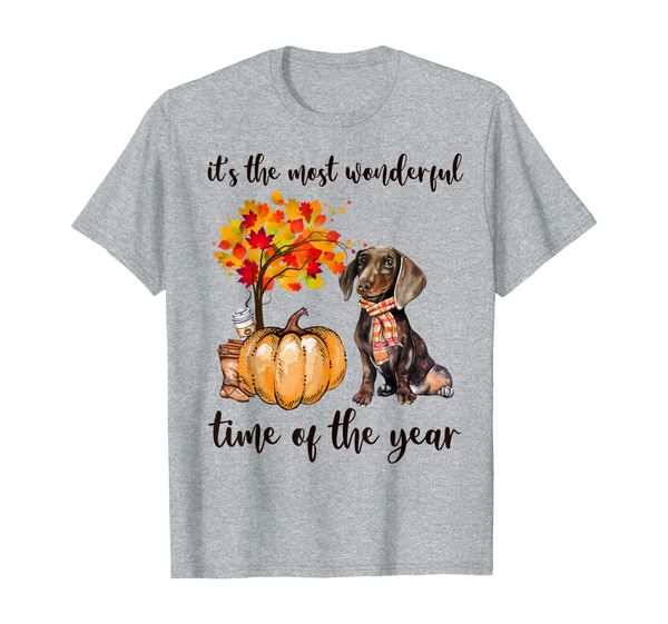 

it's the most wonderful time of the year dachshund t-shirt, White;black