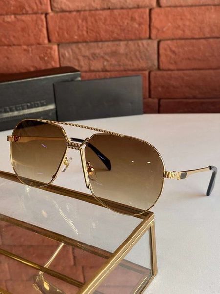 

men pilot sunglasses legends 968 gold brown gradient sonnenbrille shades lunettes de soleil uv400 protection eyewear wth box, White;black