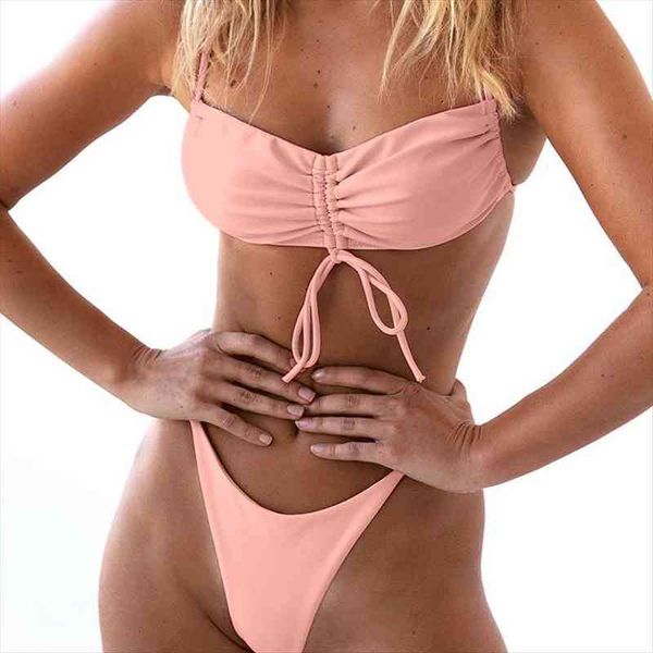 

bandeau string thong bikini women swimsuit female brazilian swimwear two pieces bikini set micro push up bathing suit, White;black