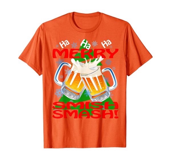 

hahaha merry smishsmash - funny holiday beer drinking gift t-shirt, White;black