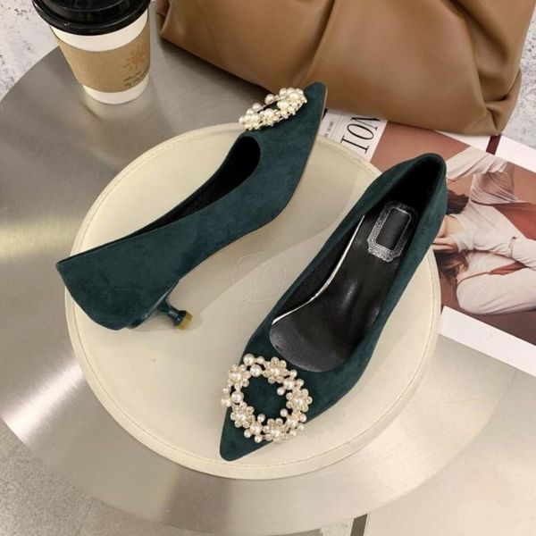 

2021 new luxury spring women wedding shoes high heels rhinestone pumps pointed toe party dress thin heels gladiator, Black
