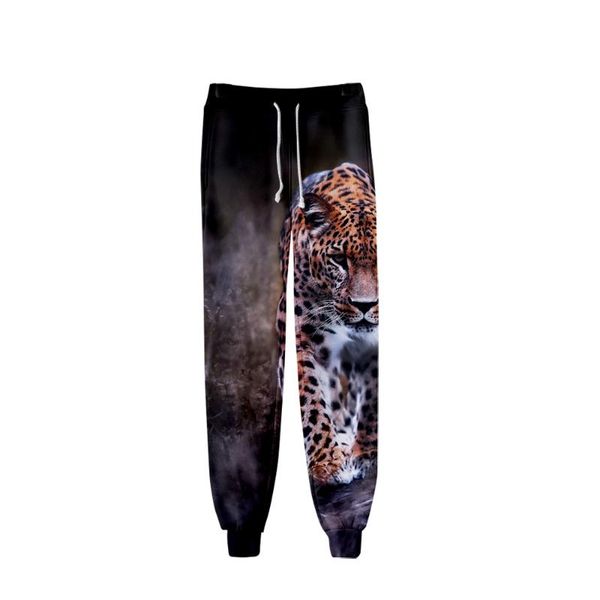 

men's pants animal 3d printed leopard print trousers fashion jogging street wear casual harajuku sweatpants, Black