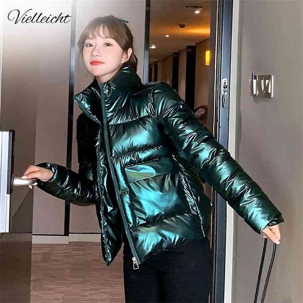 

vielleicht women winter jacket parkas fashion youth slim stand collar casual street warm autumn coat female 210819, Black
