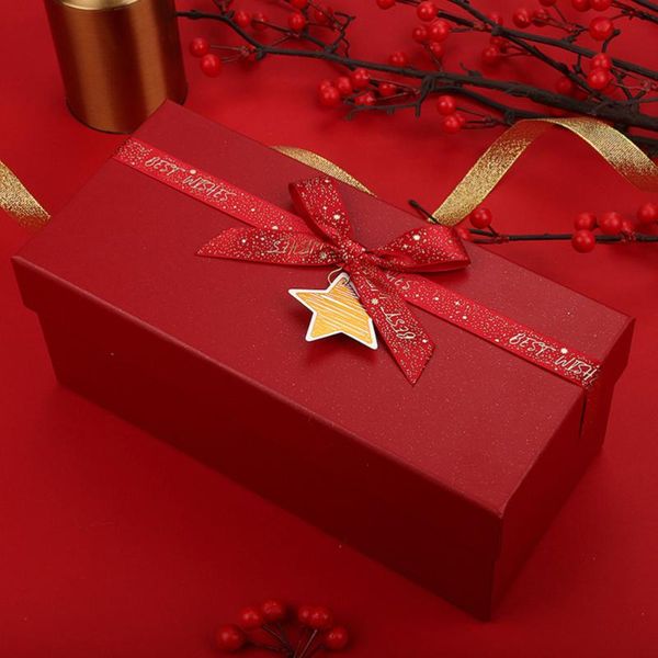 

gift wrap christmas box rectangular cup packing jewelry with ribbon