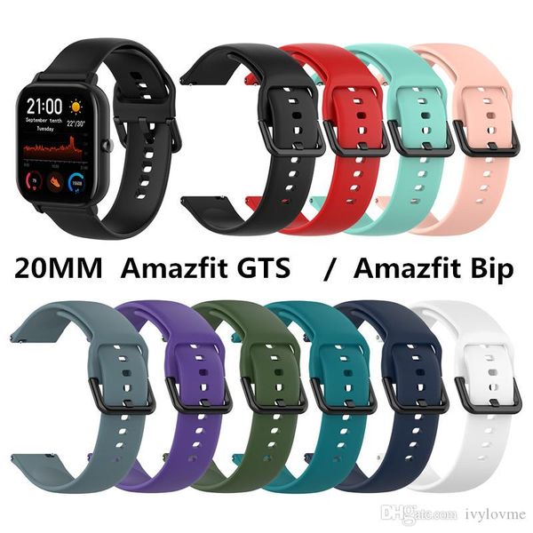 Renkli Silikon Bileklik Samsung Dişli S2 Galaxy İzle Için 42mm Akıllı Bilezik Huami Amazfit GTS / GTR 42mm Akıllı Bant Değiştirme Bölüm