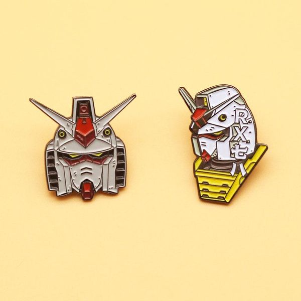 

pins, brooches gundam wing rx-78 brooch and solider cartoon enamel pins men women fashion jewelry gifts anime movie novel hat lapel badges, Gray
