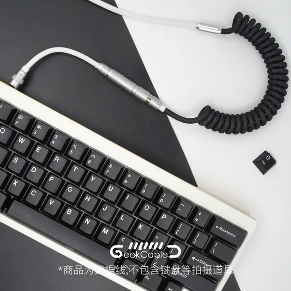 Cabo de dados mecânica personalizado handmade geekcable do teclado para o theme do tema do gmk linha preto e branco da linha