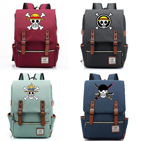 

backpack one piece skull printed boy girl kids student school bags teenagers canvas women bagpack men laptravel bag