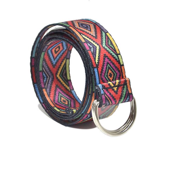 

women's new double buckle canvas belt, Black;brown