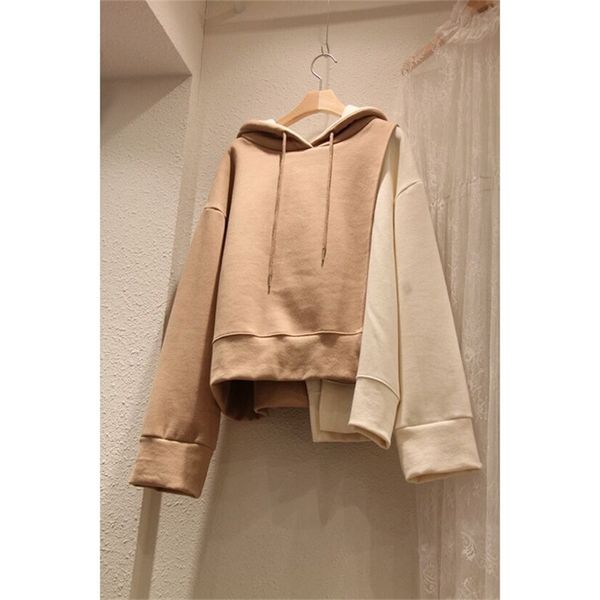 

korea dongdamen 2021 spring and autumn korean pullover women's sleeve solid color loose medium long t-shirt, Black
