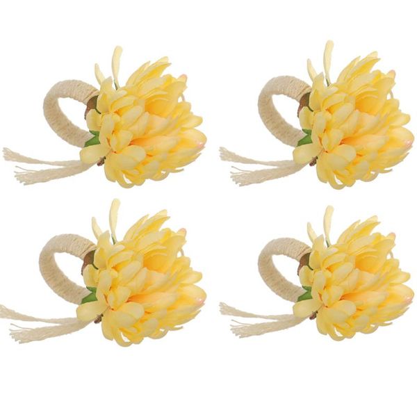 

napkin rings 4pcs flower artificial holders serviette towel buckles wedding party dinner table decoration