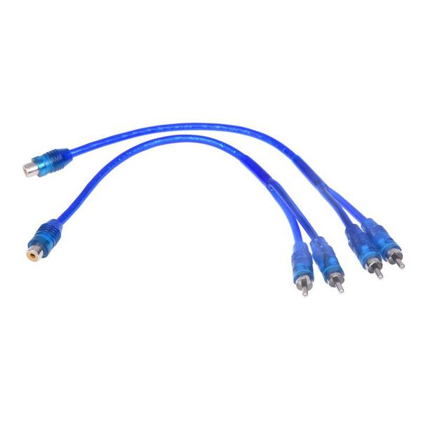 

audio cables & connectors car o rca female to 2 male splitter adapter cable wire dark blue pcs