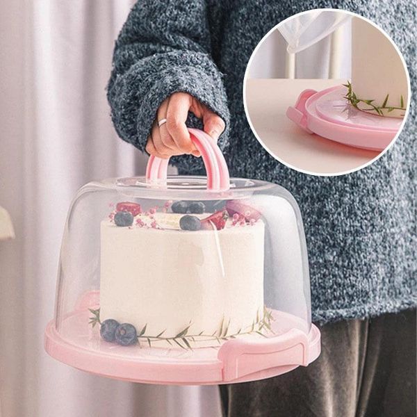 

6/8/10 inch portable cake box storage containers kitchen accessories tray fridge organizer pantry boxes bottles & jars
