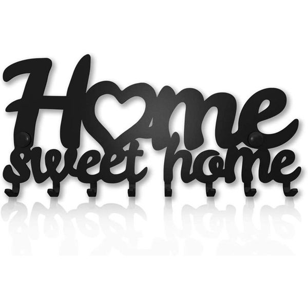 

hooks & rails key holder for wall mount sweet home (8-hook rack) decor,metal hanger front door,kitchen,store house,vehicle keys
