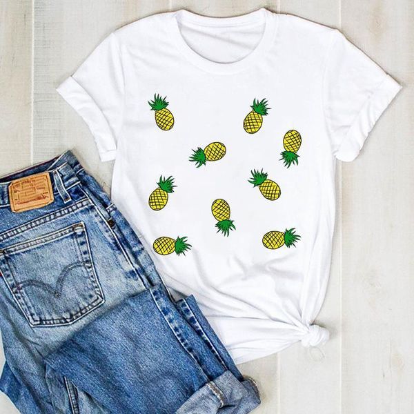 

women pineapple tumblr kawaii lady fruit beach ladies summer t tee tshirt womens female shirt clothes graphic t-shirt, White
