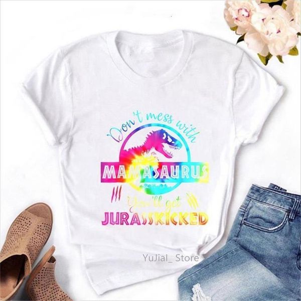 

watercolor dont mess with womens t shirt mamasaurus youll get murasskicked graphic print tshirts vogue femme female, White