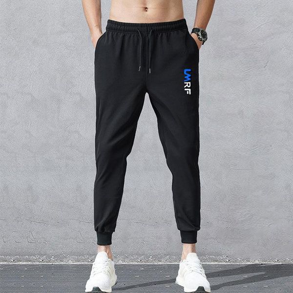 

men's pants summer mesh ice silk stretch air conditioning leisure thin sports korean student large slim leggings, Black