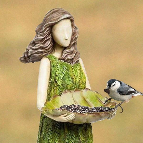 

garden decorations resin fern fairy statue hummingbird feeder craftwork with container statues vintage girl ornament sculptures