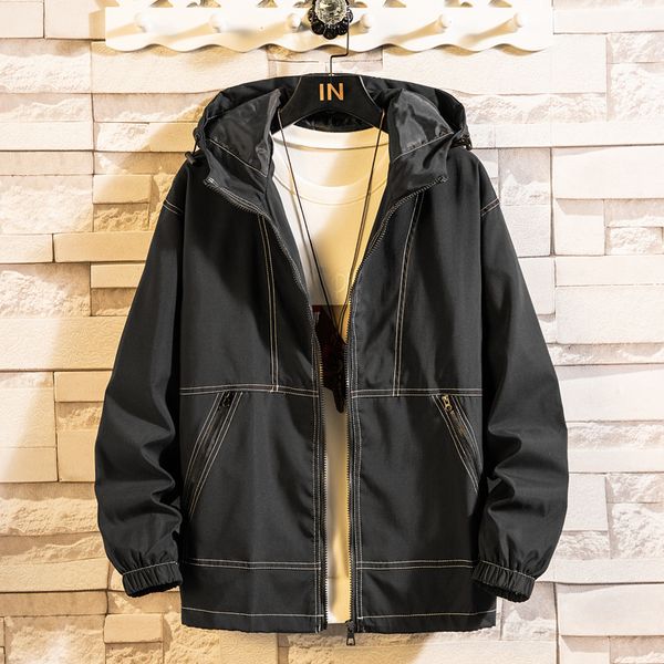 

new 2021 spring and autumn clothes men size 3xl outwear coat slim parka men's hooded fashion bomber jacket streetwear uqyc 6n3n, Black;brown