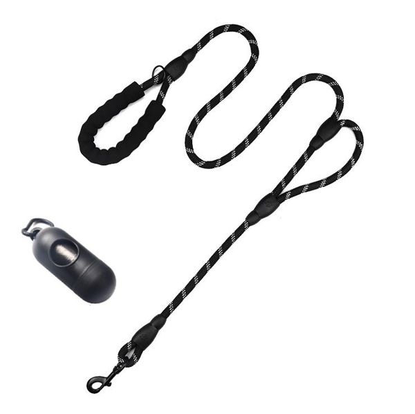 

reflective heavy duty dog leash - double handles, 6 feet long - dog training walking leashes for medium large dogs
