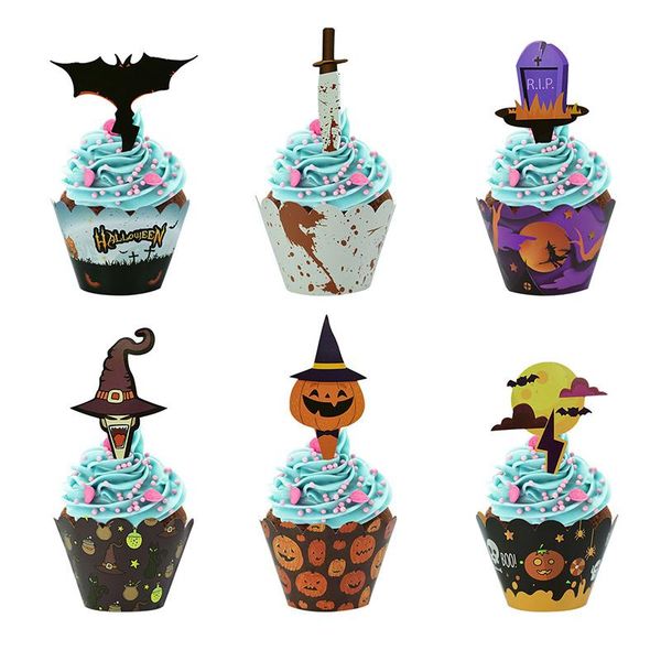 

other event & party supplies 24pcs/set halloween decorations cupcake wrappers wraps case and pumpkin bat cake ers kids birthday haunter