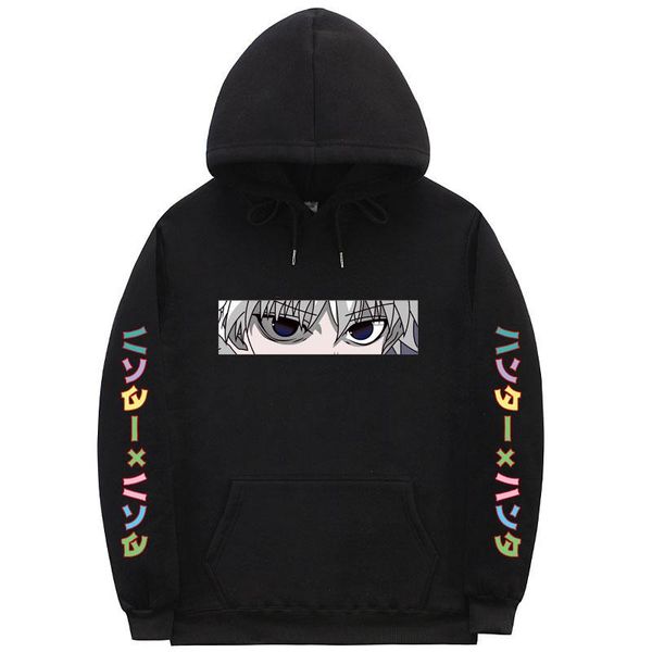 

men's hoodies & sweatshirts 2021japanese streetwear cartoon hisoka men women x hoodie fashion sweat homme black sweatshirt
