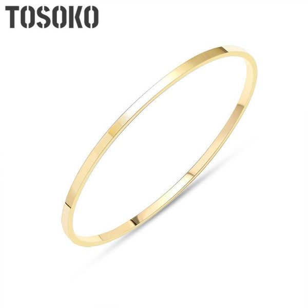 

bangle tofflo stainless steel jewelry simple and versatile plain ring three color bracelet for female bsz207, Black