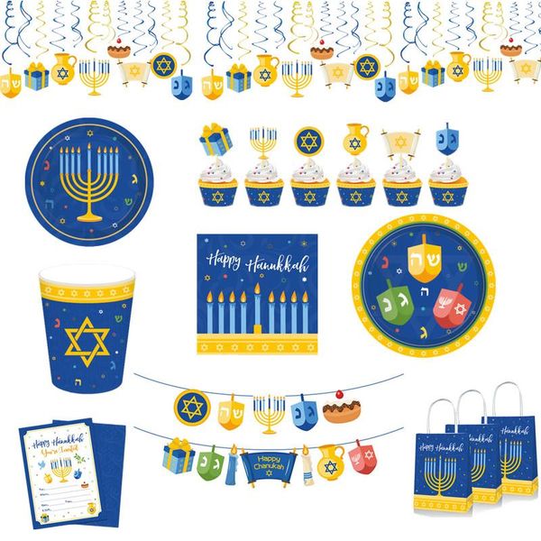

disposable dinnerware hanukkah party decorations happy birthday balloon tableware sets chanukah supplies