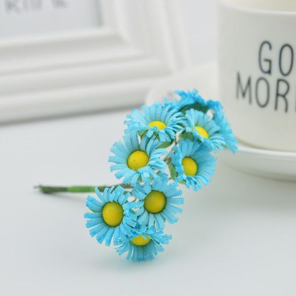

10pcs slik mini daisy bouquet wedding decoration fake gerbera diy wreath candy box gift handmade material artificial s qylodl