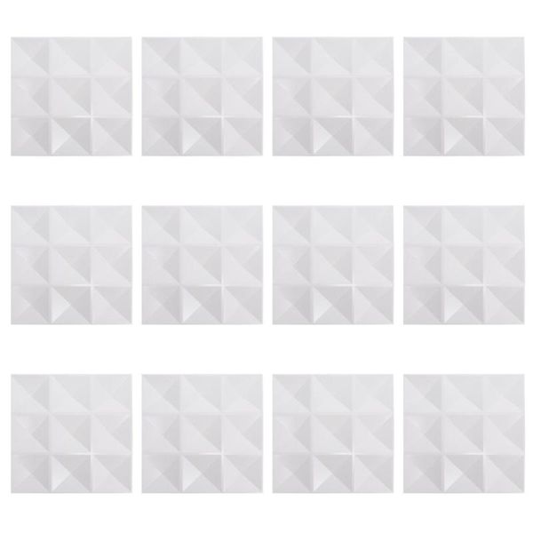 

wallpapers 12pcs pvc wall panel three-dimensional boards sound insulation (white)