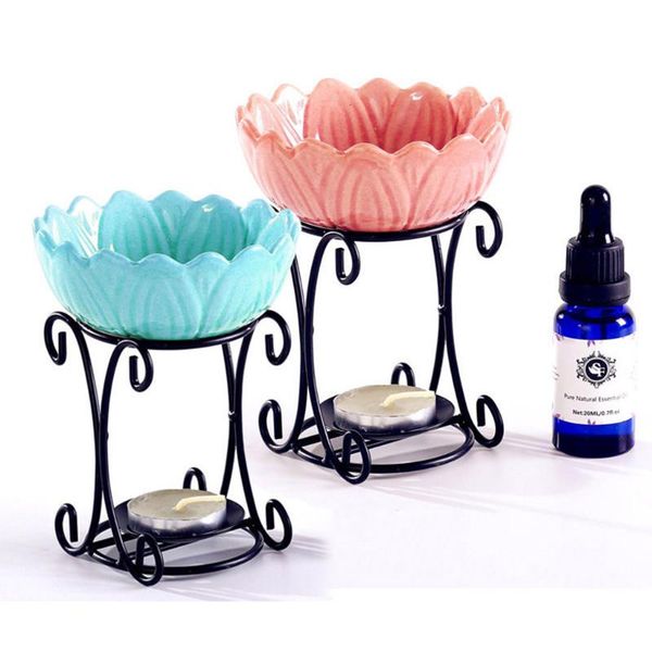 

storage bottles & jars 2 pcs round ceramic candle holder lamp wax tart oil warmer replacement dishes, 3.7' diameter